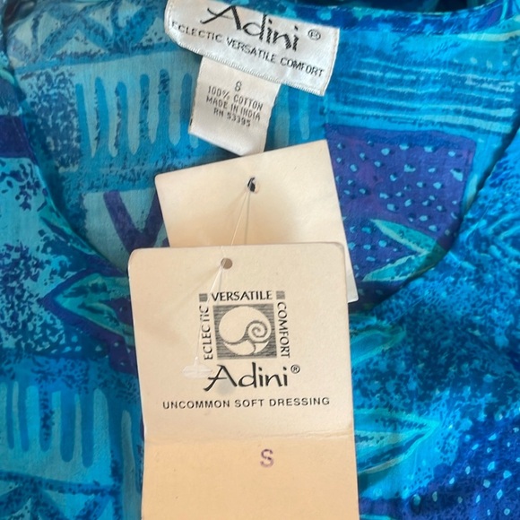 NWT Vintage Adini Sheer Dress 100% Cotton w/ Pockets Lite Full India Size S NWT - Picture 3 of 5